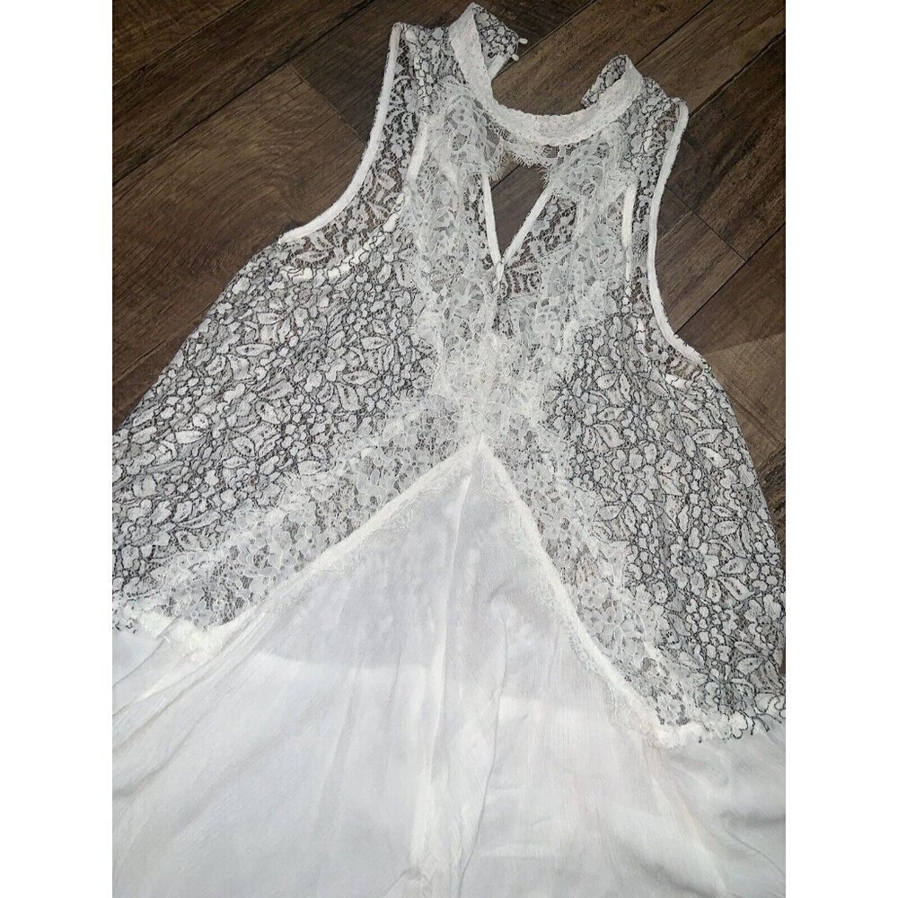 free people tell tale Tunic /dress S 122$ Nwot fall casual lace boho white black - Picture 5 of 9
